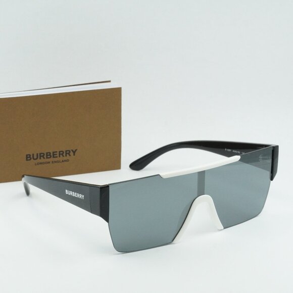 Burberry BE4291 40496G Shield Sunglasses - Black/Black/Grey